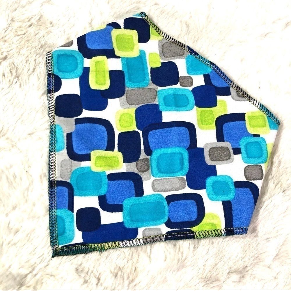 Pet bandana scarf dog tie & snap NEW blue green